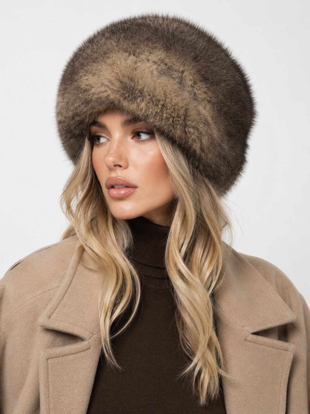 Vintage 50s Genuine Fur Brown Hat MARCHE Exclusive Russian
